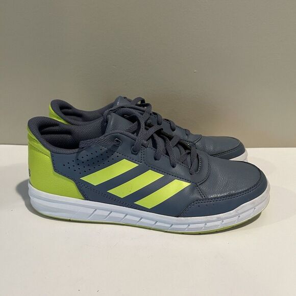 Adidas EVA 791005 Boys Gray Yellow Stripe Sport Sneakers Size 6 - Picture 2 of 7